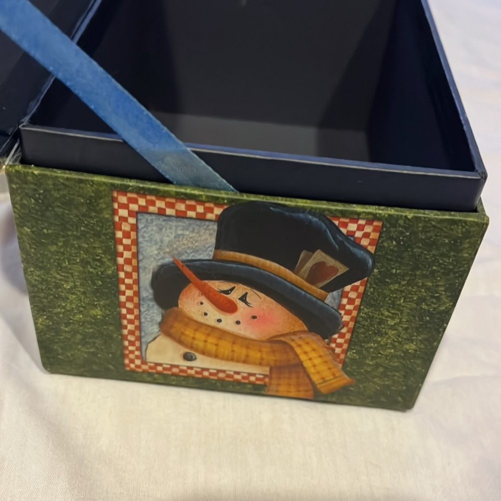 Snowman Recipe box with recipe cards - Picture 11 of 11